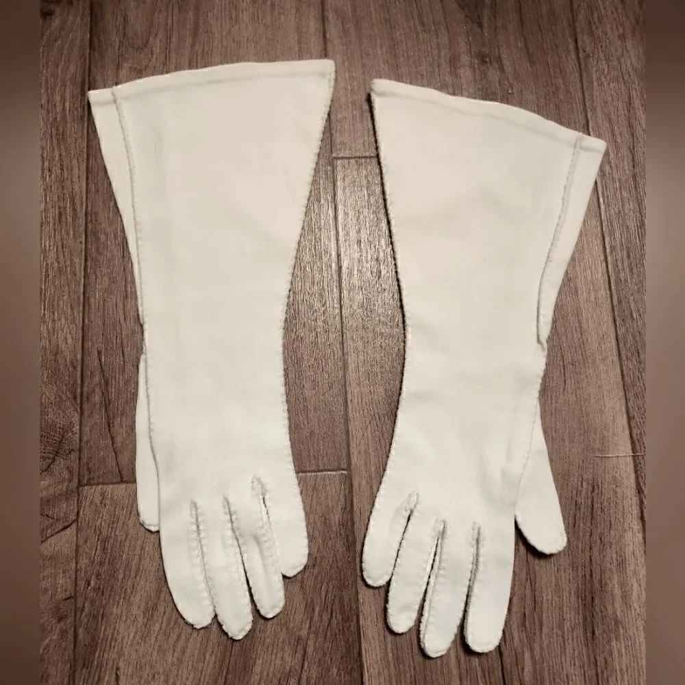 Vintage Wear Right Doubleplex Suede Gloves Ivory Size 6.5